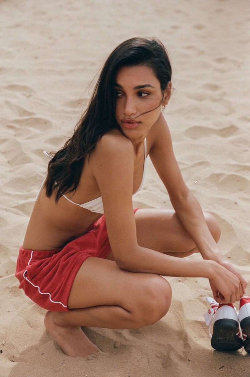adanola swimwear red bikini girls models beach water sea