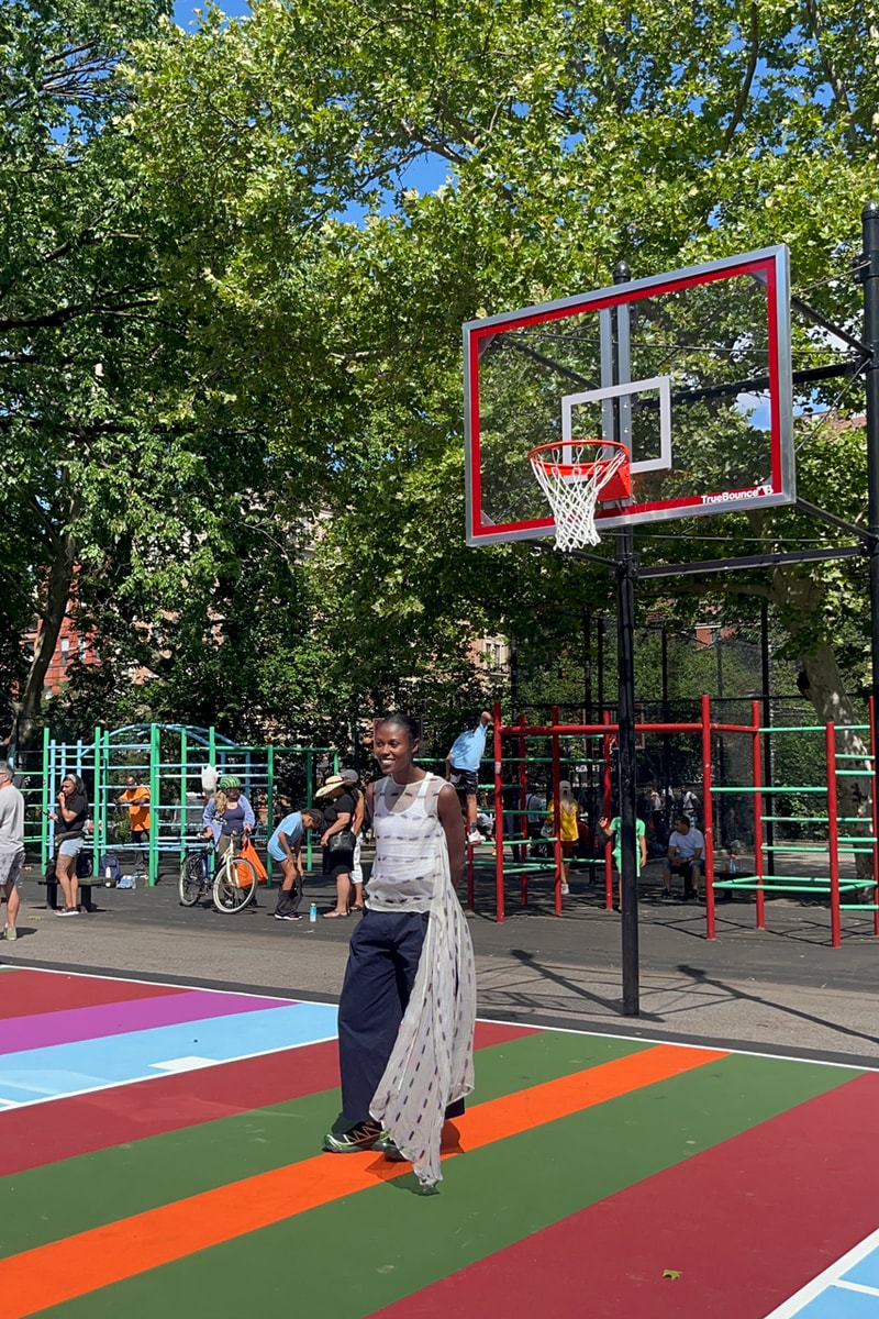 glossier basketball court refurbishment new york city public park cathy engelbert commissioner beauty influencers women athletes natural beauty