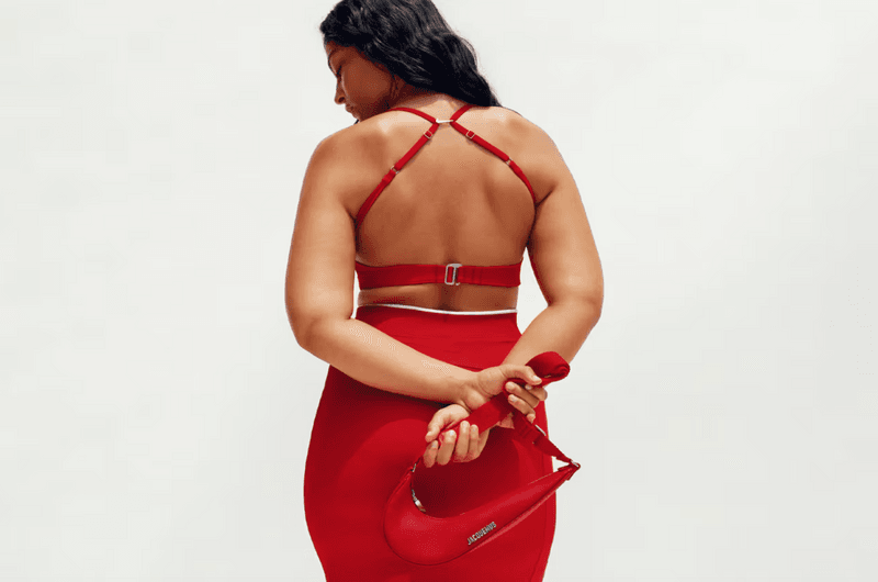 jacquemus nike sportswear clothing swoosh bags navy blue red tops skirts zip woman model