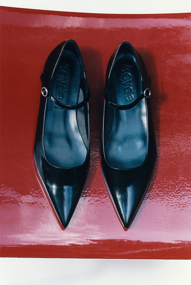 aeyde flats heels shoes red black 