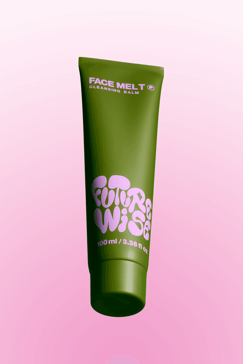 futurewise, korean skincare, slugging, woman with bright makeup wiping her band on face, cleanser