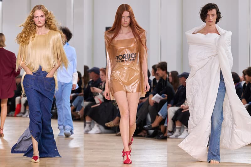 fiorucci sheer dress naked pillow milan runway fashion show