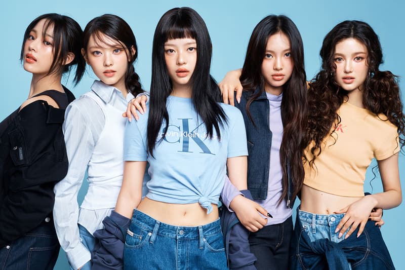 newjeans kpop group girls calvin klein denim jeans tshirts 