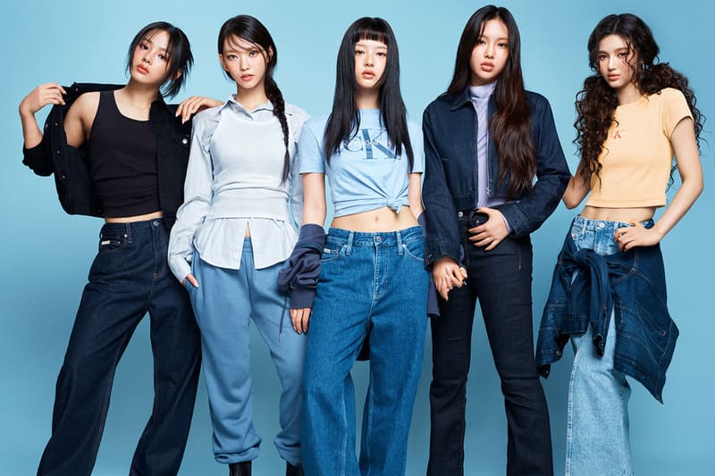 newjeans kpop group girls calvin klein denim jeans tshirts 