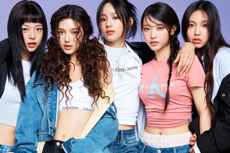 newjeans kpop group girls calvin klein denim jeans tshirts 