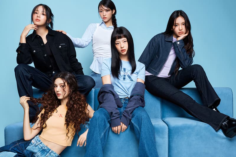 newjeans kpop group girls calvin klein denim jeans tshirts 