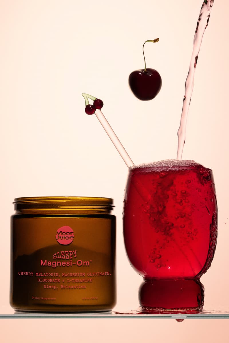 moon juice cherry magnesi-om sleepy time mocktails, red drinks, sleepy girl drink, wellness 