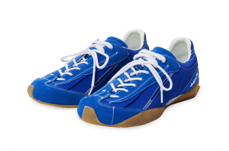 ader error bright blue trainers boxing sneakers tulle shoe netting