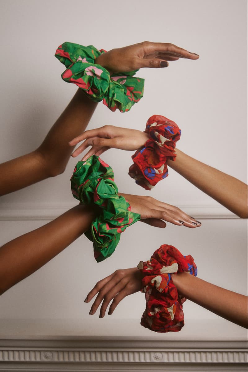 two women and one man wearing hair scrunchies, accessories, haircare, fashion