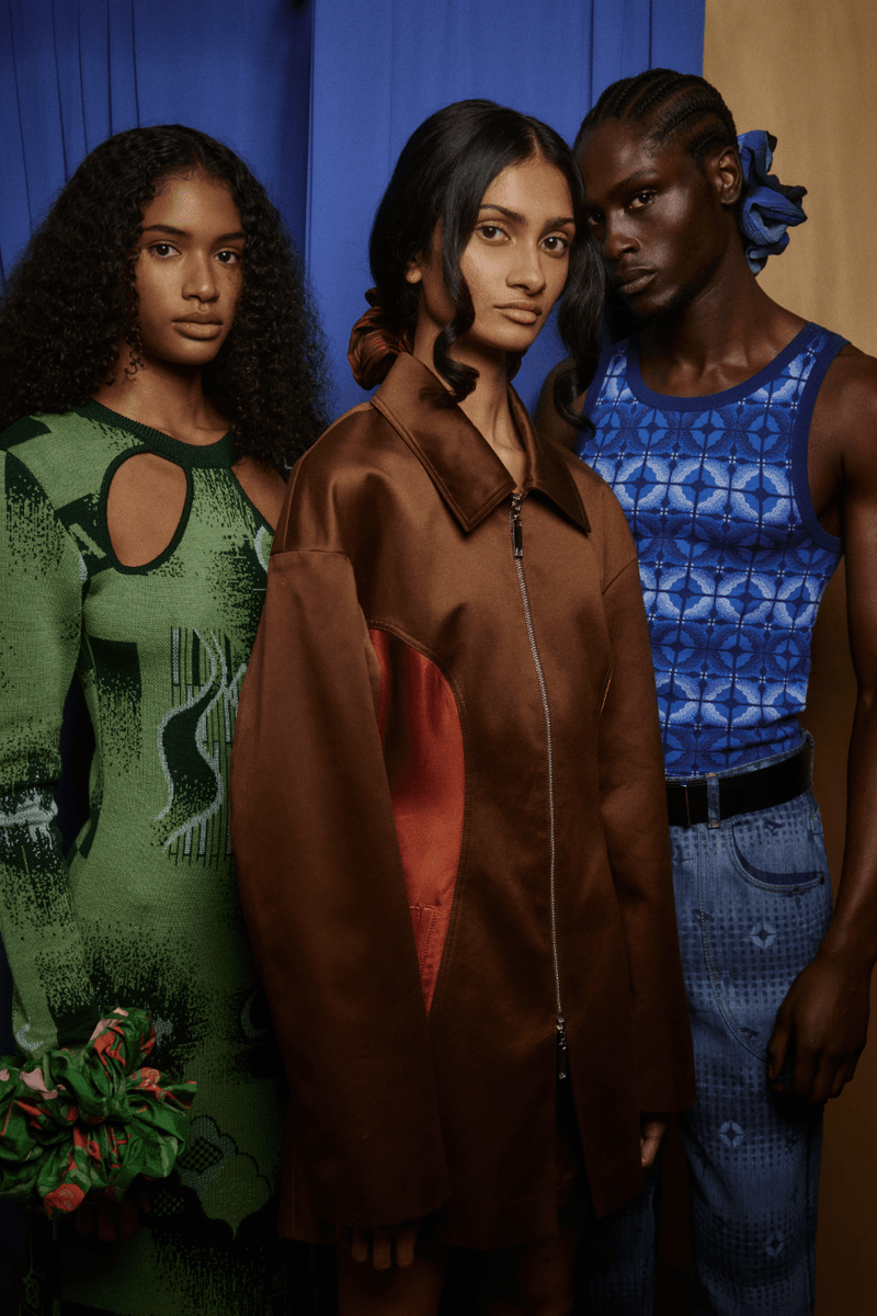 two women and one man wearing hair scrunchies, accessories, haircare, fashion