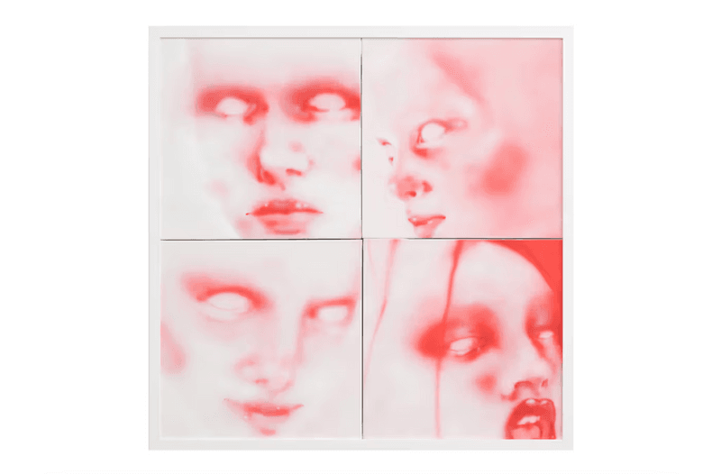 heaven marc jacobs art exhibition los angeles girl thong painting deer animal nature