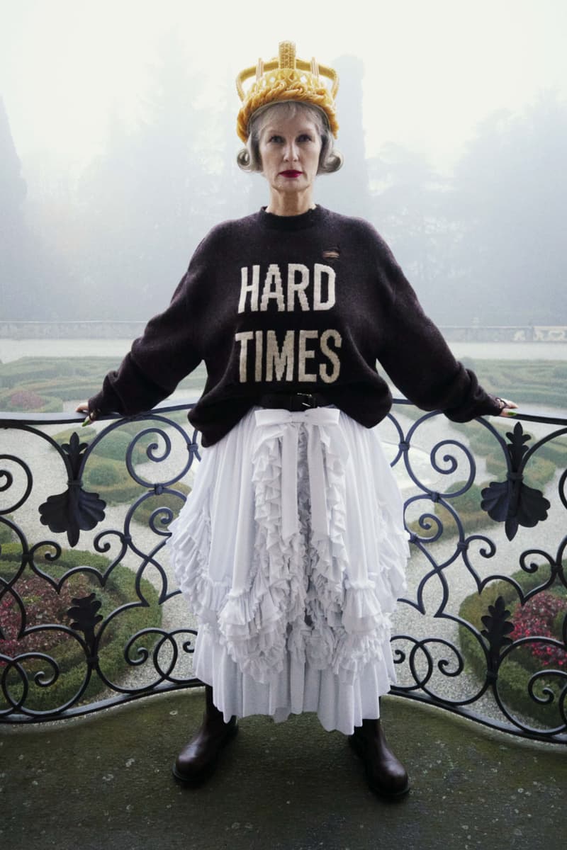 moschino campaign older woman dress body