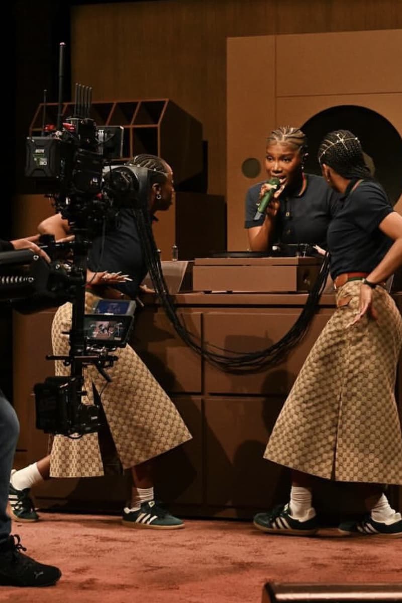 doechii sitting in stairwell with long braids, late show with stephen colbert performance, malcolm marquez, beauty, hair