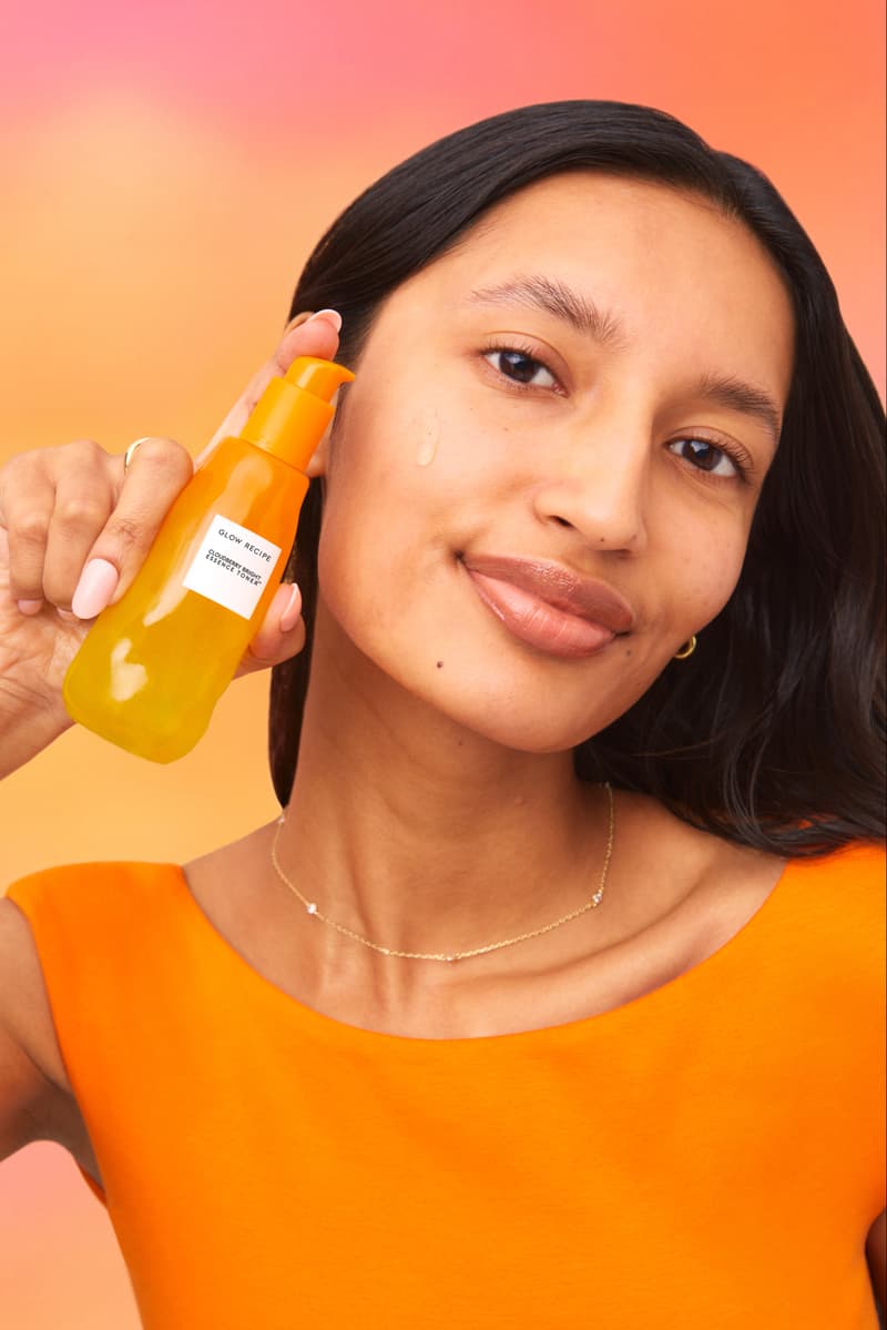 three women posing in orange shirts, new glow recipe moisturizer, cloudberry bright moisture cream, skincare, korean beauty