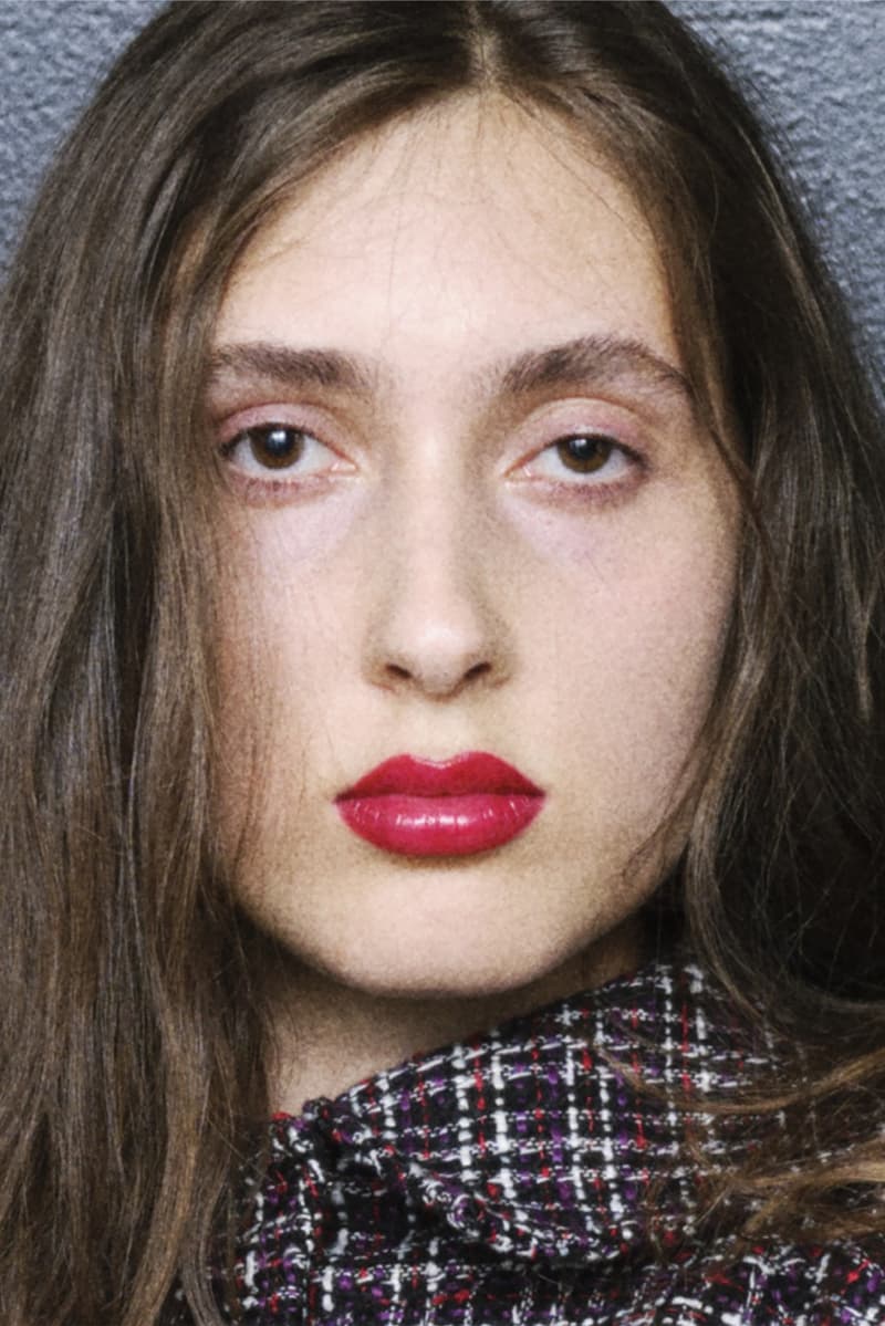 lucila safdie designer campaign woman girl fishnet tights cropped jacket shorts