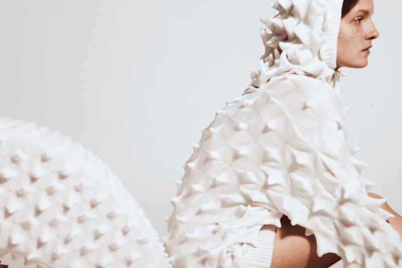 chet lo designer furniture rankin edition woman naked lying textured sofa white red