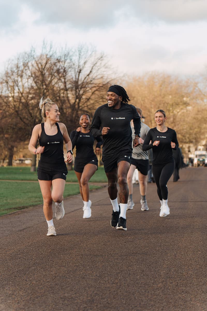 A group of people exercising.