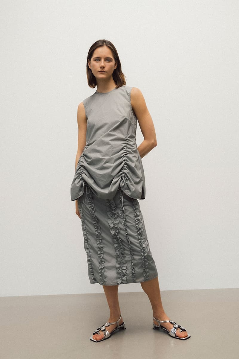 Cecilie Bahnsen, Nona Source, Collaboration, Dresses, Shirts, Jackets, Skirt, White, Black, Green, Grey