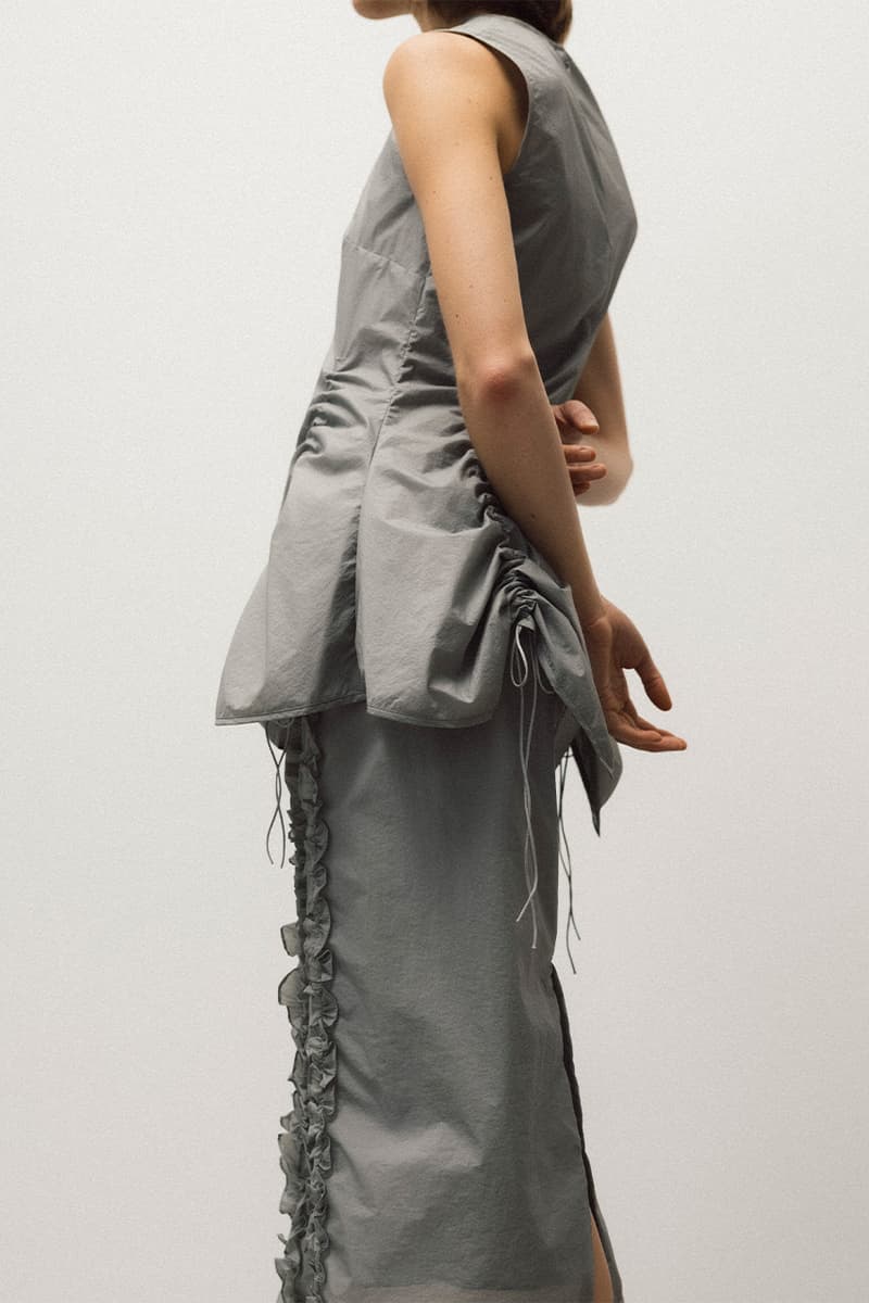 Cecilie Bahnsen, Nona Source, Collaboration, Dresses, Shirts, Jackets, Skirt, White, Black, Green, Grey