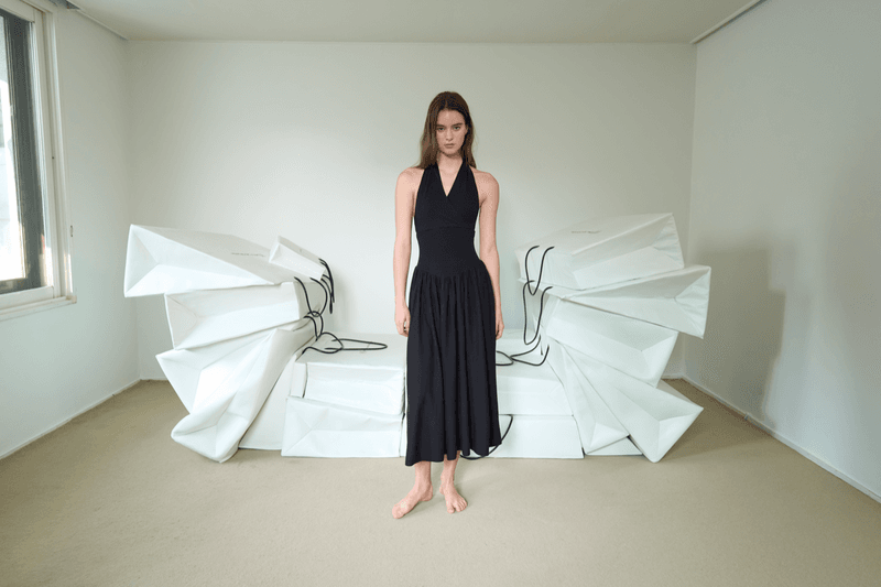 urban sophistication clothing polka dot dress woman car sheer fabric 