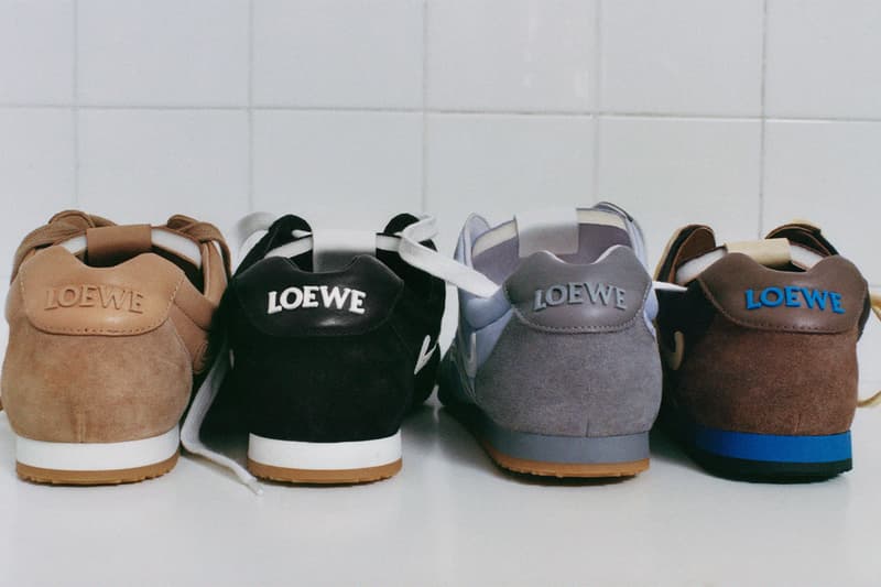 Loewe, Ballet Runner 2.0, Trainers, Spring/Summer 2025, Leather, Nylon, Calfskin, Black, White, Cinnamon, Red, Grey, Lilac