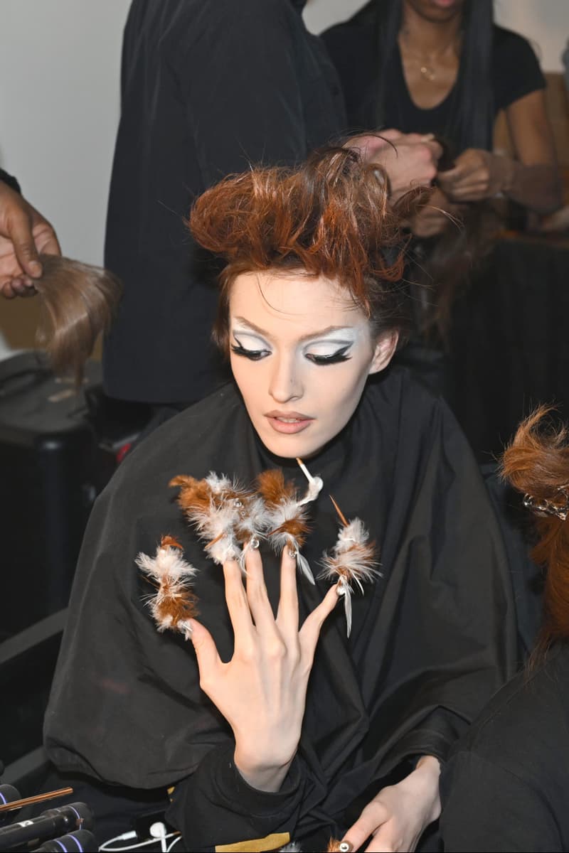 models backstage at luar doing their makeup, hair, nails, mac cosmetics, tresemme, naomi yasuda