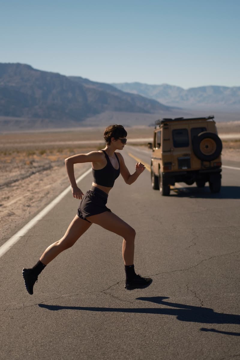 alo running sneaker brown colorway taylor hill model outdoors athletic climing