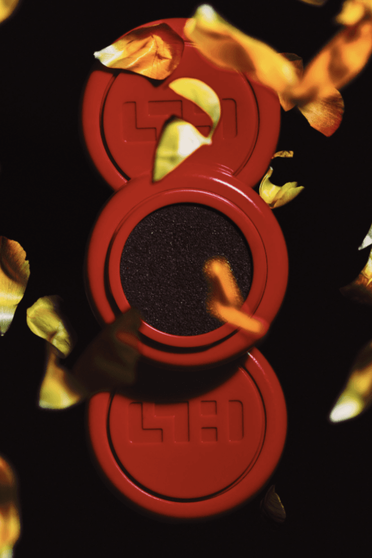 founder of simihaze beauty posing with new color glaze lip and cheek pigment, makeup, beauty