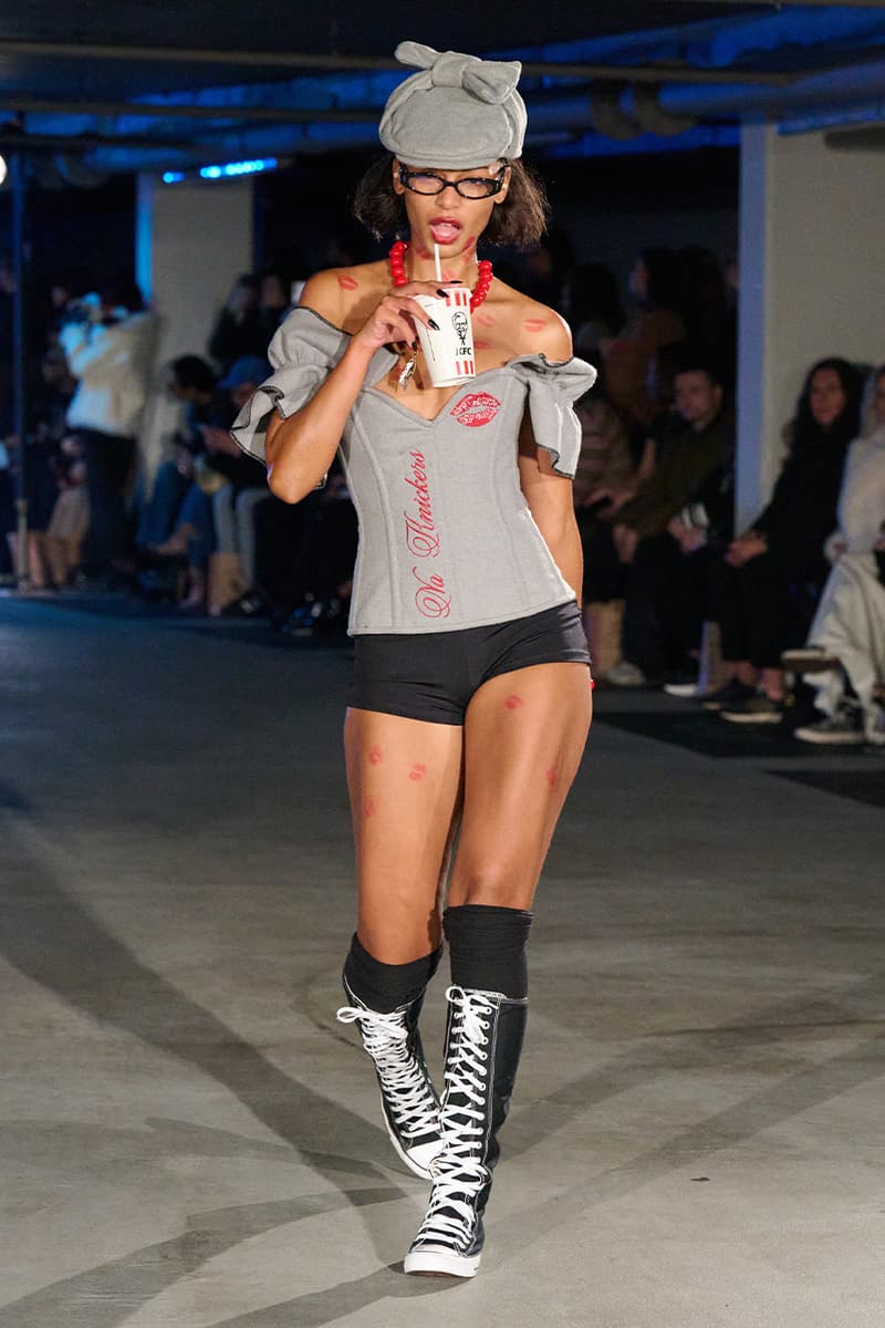 Sinead Gorey, Fall/Winter 2025, London Fashion Week, Runways, Converse, KFC, Collaboration, Sneakers, Coats, Jackets, Y2K, Office