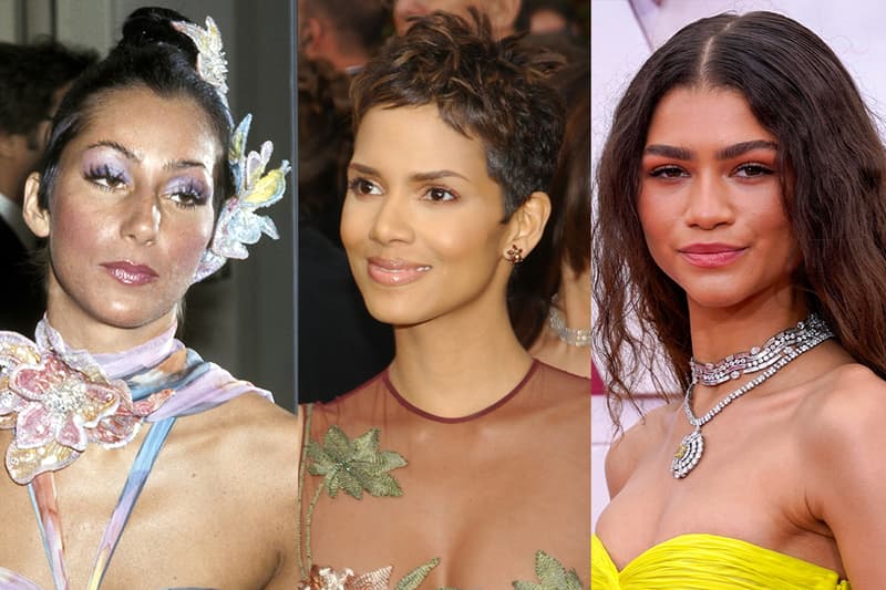 zendaya, lady gaga, audrey hepburn attending the oscars, best academy awards beauty makeup hair nails