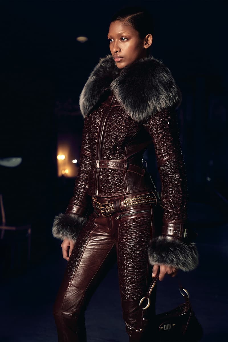 KNWLS, Iris Law, Fall/Winter 2025, Collection, Fur, White, Black, Brown, Maroon, Dress, Skirt, Jackets, Tops, Leather