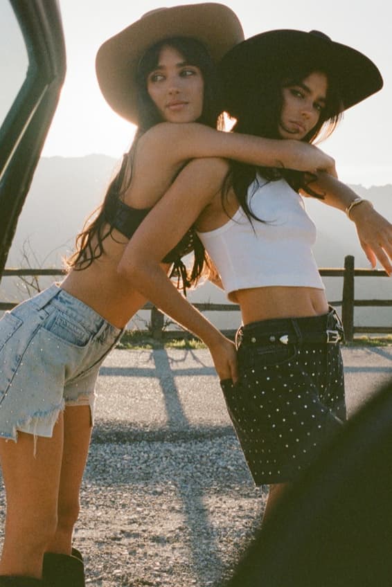 good american festival clothing leather bra cut out trousers pants bikini top
