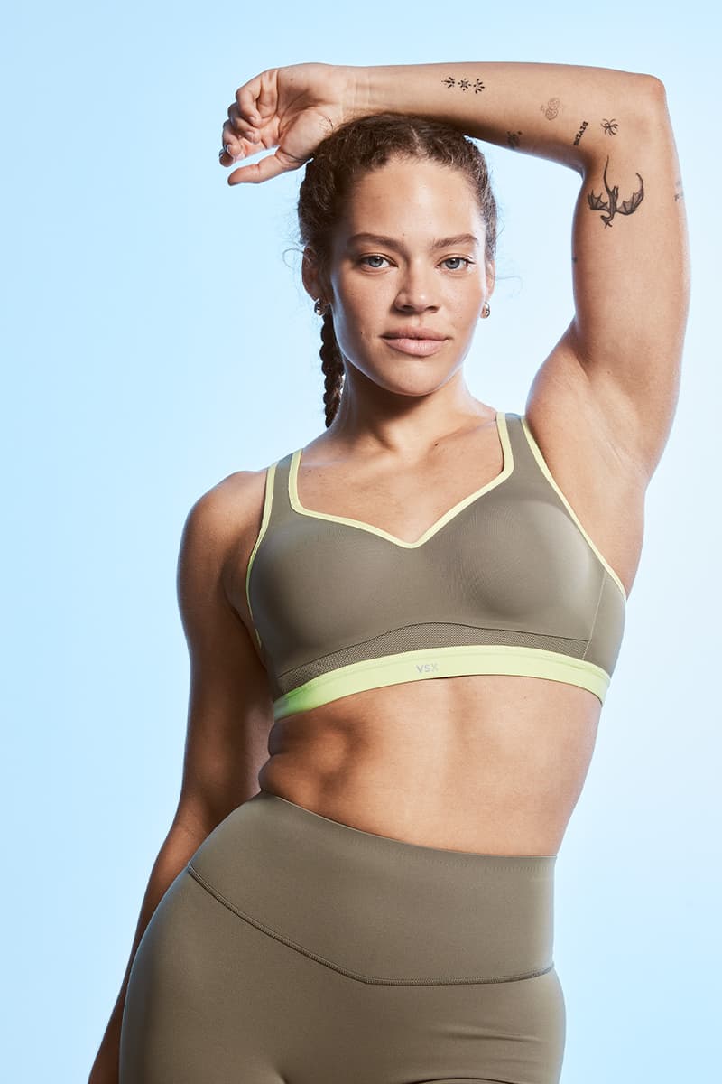 Victoria's Secret, Sports Bra, Taylor Hill, Mayowa Nicholas, Solange Van Doorn, Nneoma Anosike, Yellow, Khaki