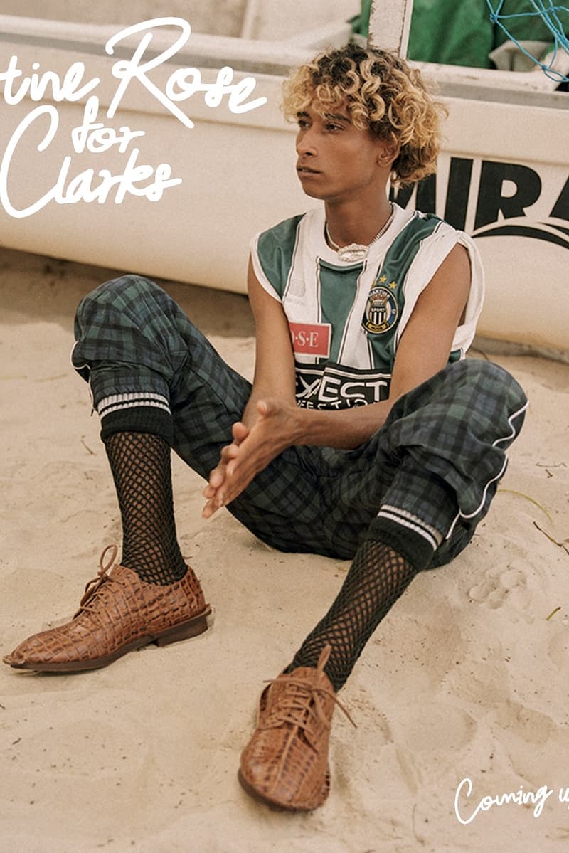 martine rose clarks campaign woman micro shorts pants heels loafers torhill shoe