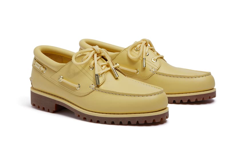 jacquemus timberland boat shoes beige butter yellow