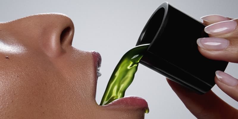 woman drinking supplement from sakara life, best beauty supplements, lemme, moon juice, vida glow, alo