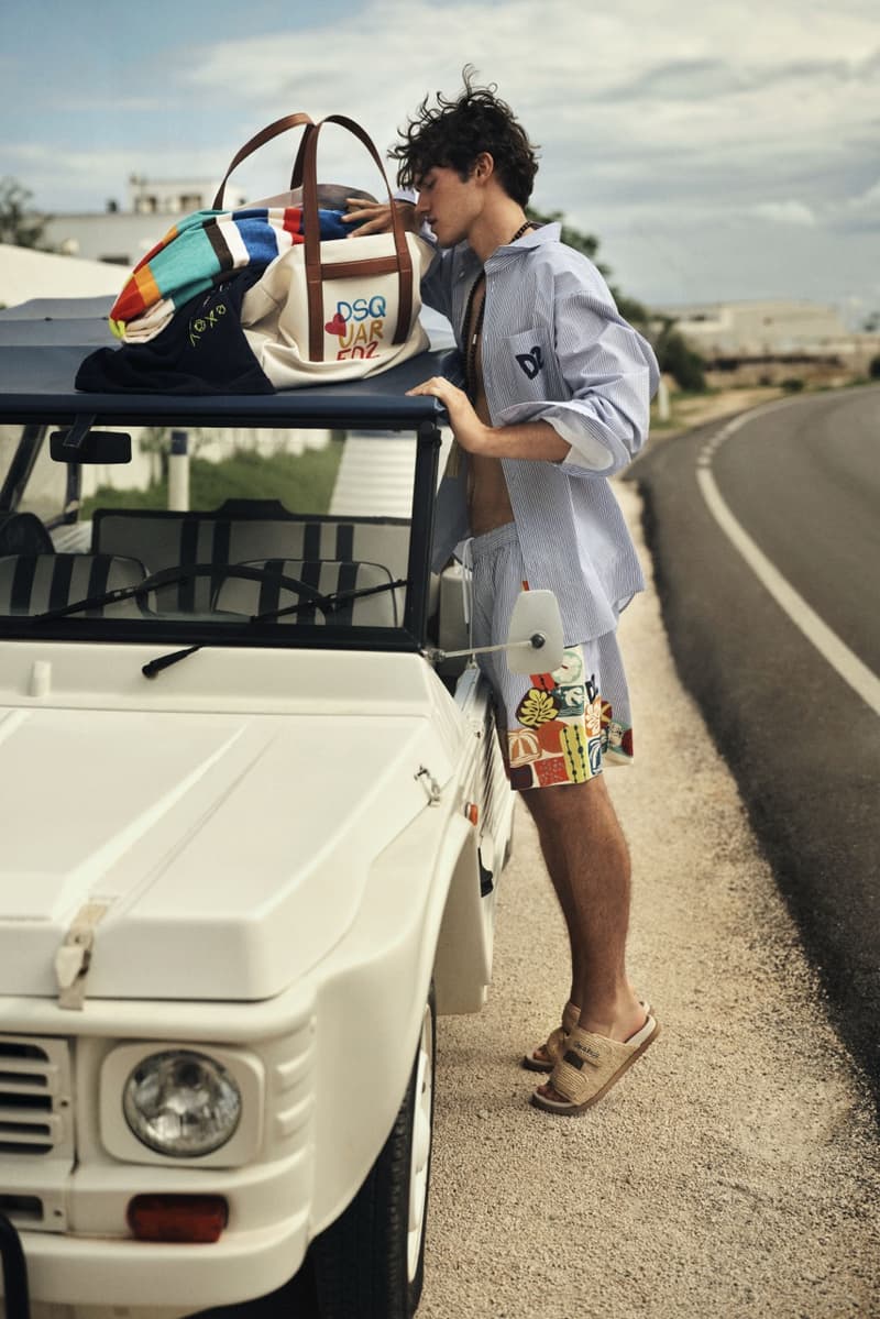 dsquared2 summer campaign couple kissing bikinis bikini top holiday vacation water