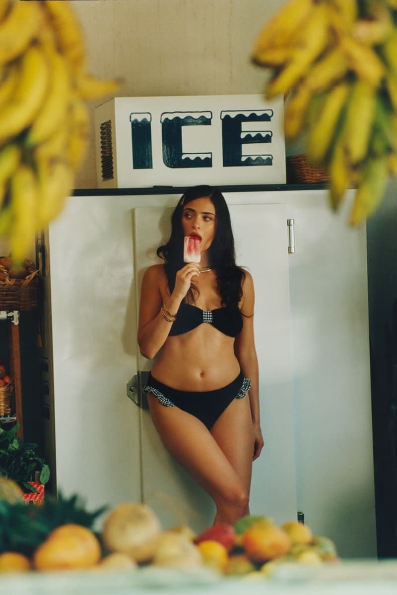 hunza g gingham bikinis luna blaise swimsuit girl sea body