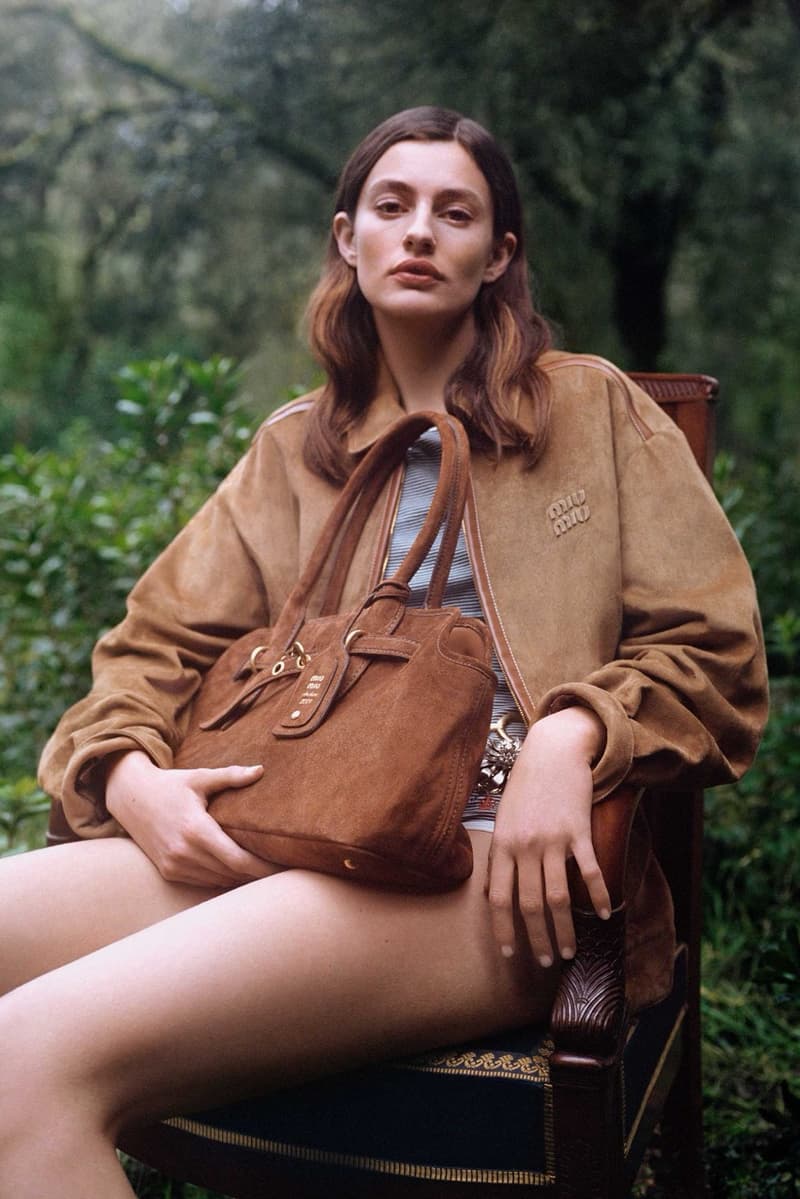 miu miu diana silvers bags outside grass