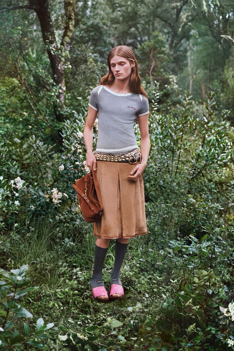 miu miu diana silvers bags outside grass