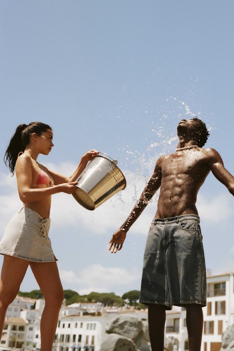 nude project, campaign, swimwear, girl, red bikini, boy, water, spain