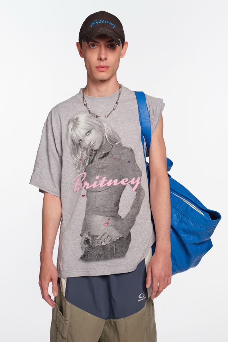 balenciaga, spring collection, demna, britney spears, music remix, graphic tshirts, caps, logo