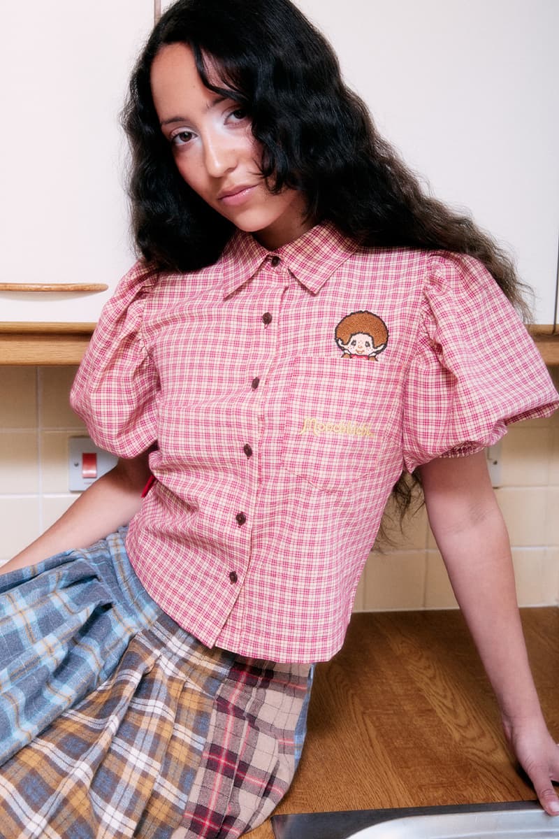 Lazy Oaf, Monchhichi, Collaborations, Pink, Purple, Blue, Tartan, Shirts, Button-Ups, Skirts, Tops