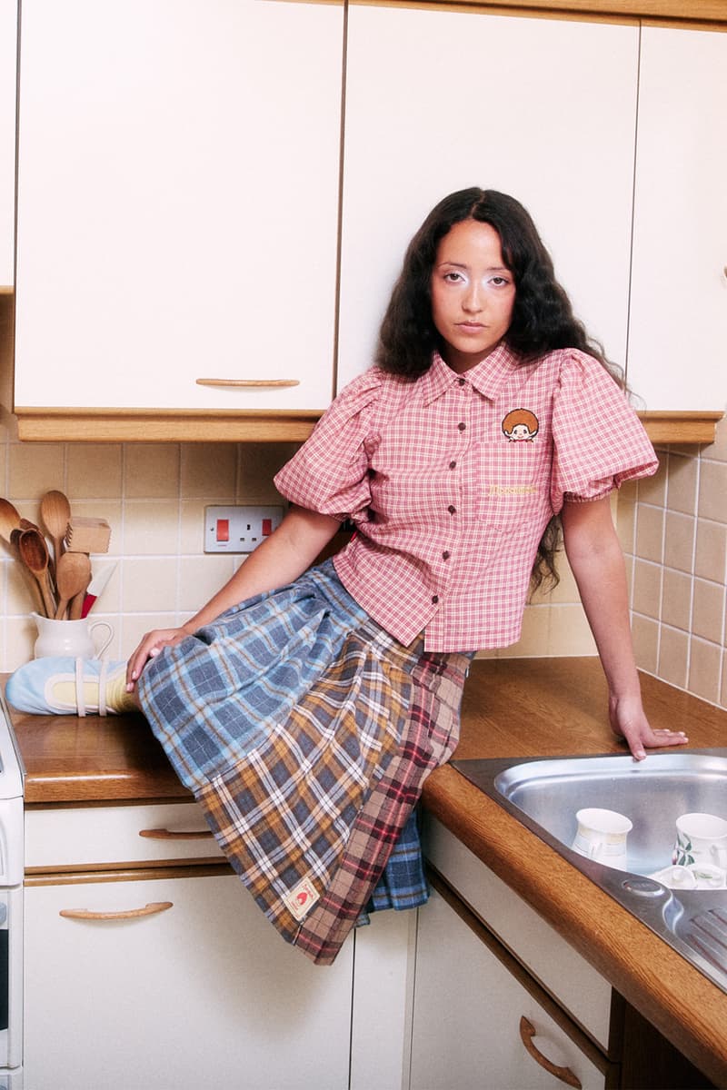 Lazy Oaf, Monchhichi, Collaborations, Pink, Purple, Blue, Tartan, Shirts, Button-Ups, Skirts, Tops
