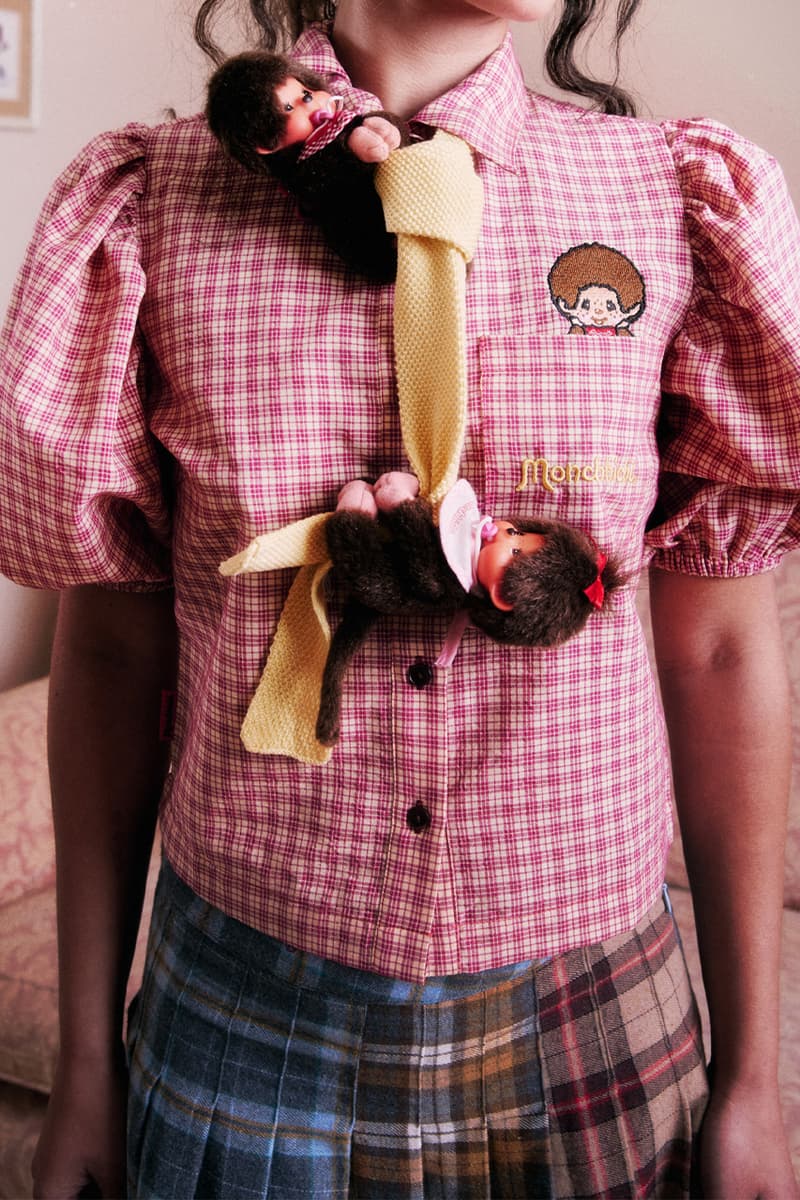 Lazy Oaf, Monchhichi, Collaborations, Pink, Purple, Blue, Tartan, Shirts, Button-Ups, Skirts, Tops