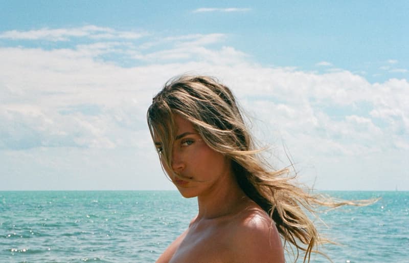 realisation par, frankies bikinis, swimwear, bikini top, woman, laying on the beach