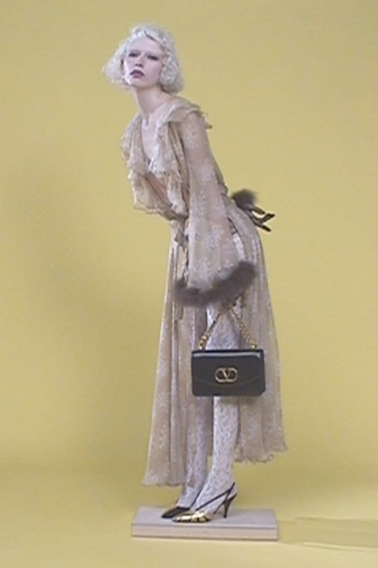 valentino, campaign, garavani bag, lace bodysuit, woman, body, handbags