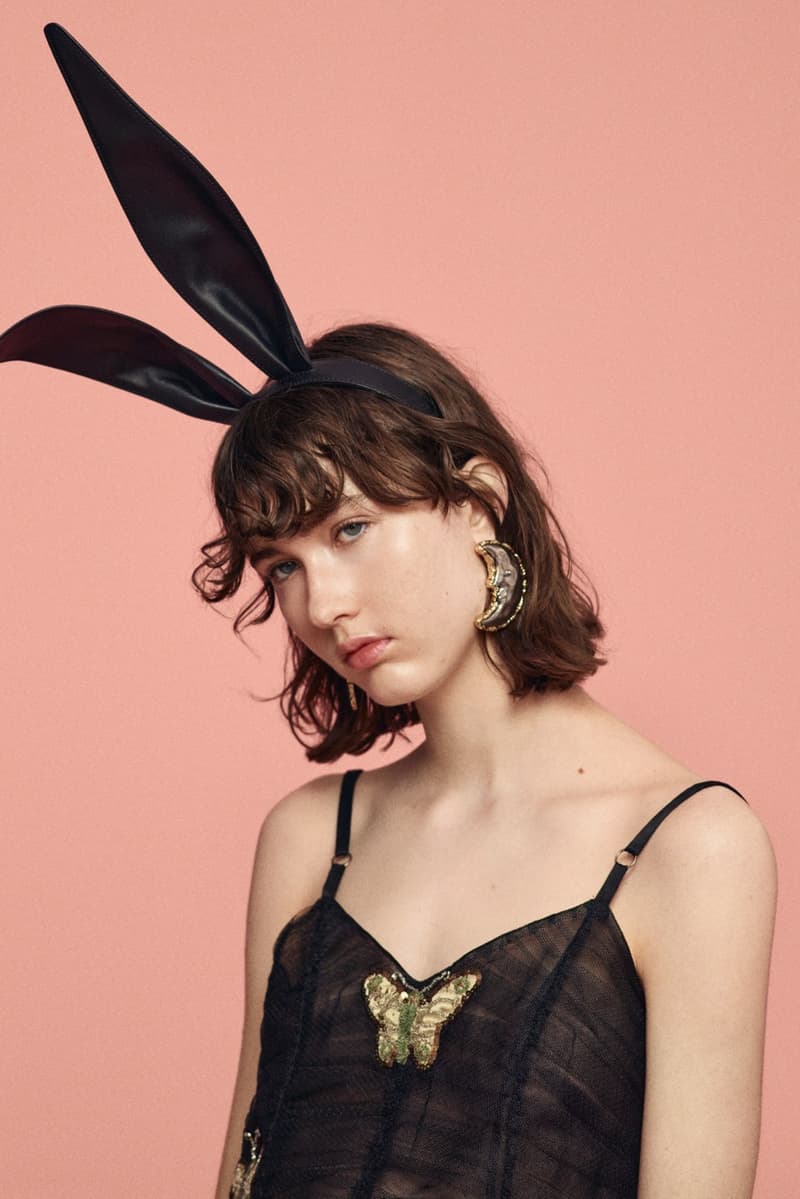 coach, stuart vevers, animal ears, bunny, plush charms, tiger stripe sneakers, sheer mesh top