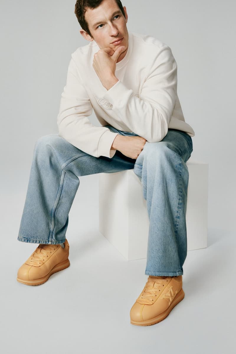 callum turner, louis vuitton, double denim, man, model, actor, buttersoft sneaker