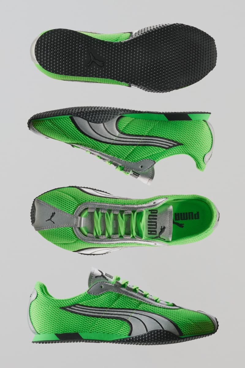 puma, h street, running sneaker, fizzy green, neon, frosted ivory, silver